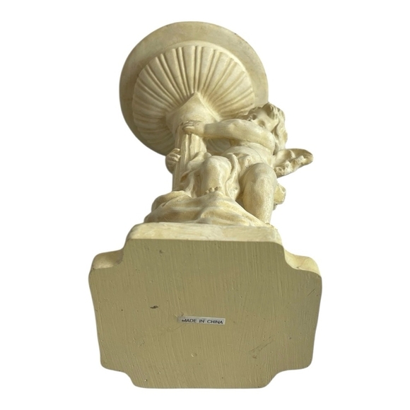 Angel Statue Candle Holder Cherub Garden Statue Bird Feeder Water Bowl Figurine - Picture 6 of 8